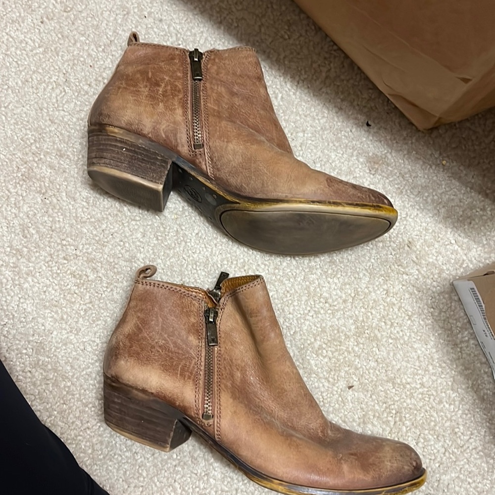 Leather ankle booties